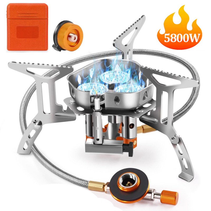 Kitchen Appliances Gas Stove - 5800W High-Power Camping Gas Stove, Windproof