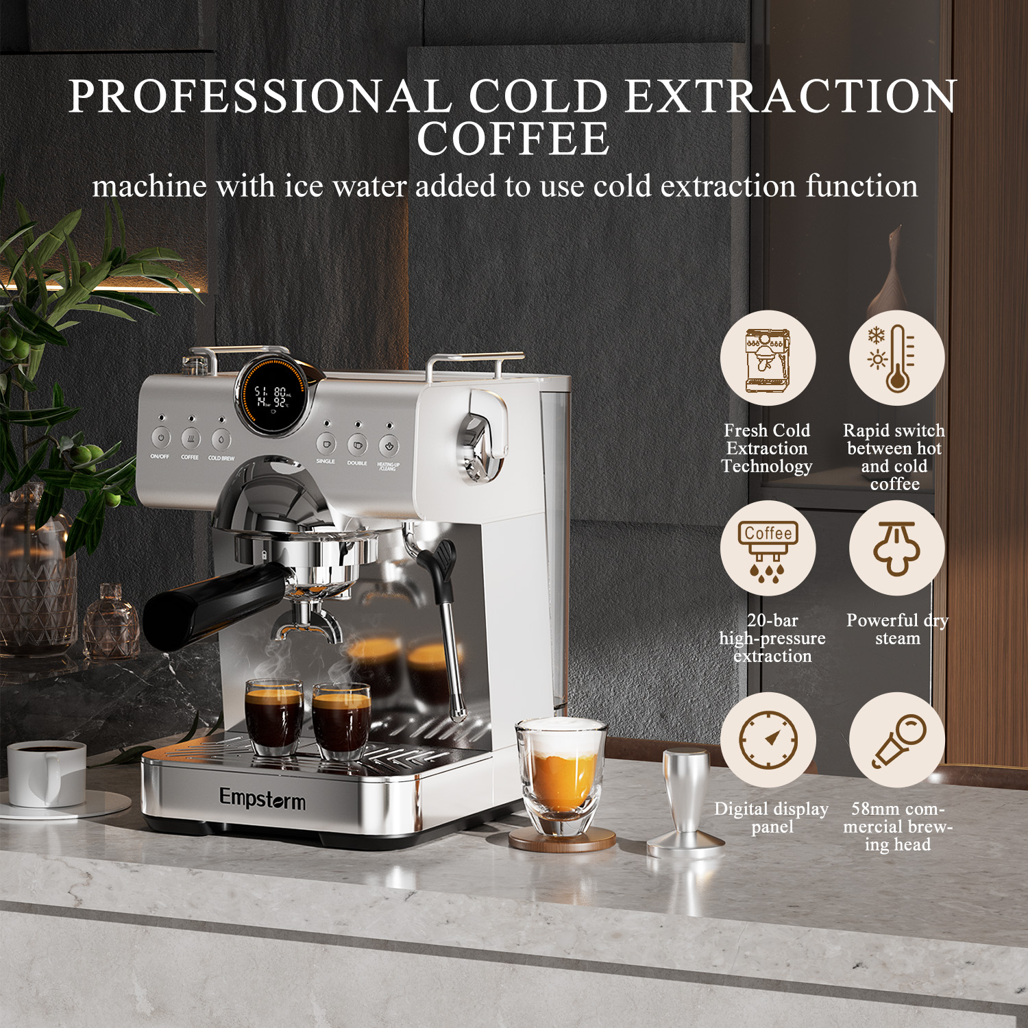 Empstorm Factory Price Double- - Espresso Machine Semi Auto ulasan dan harga