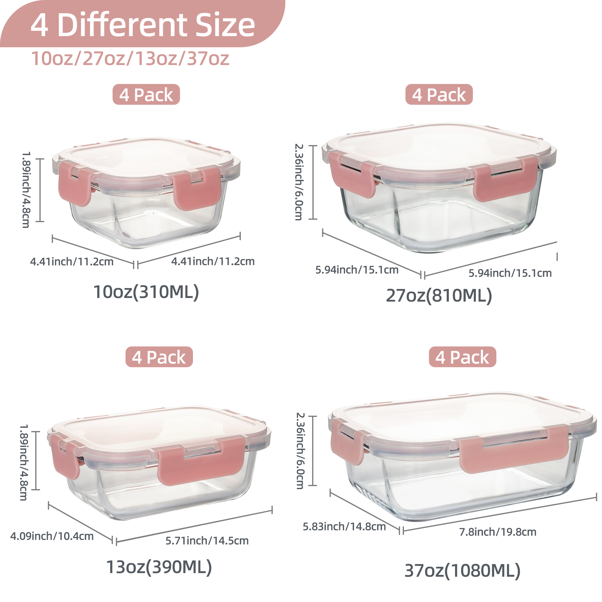 16-Piece Glass Food Storage Co - Kitchen Appliances Organizer ulasan dan harga