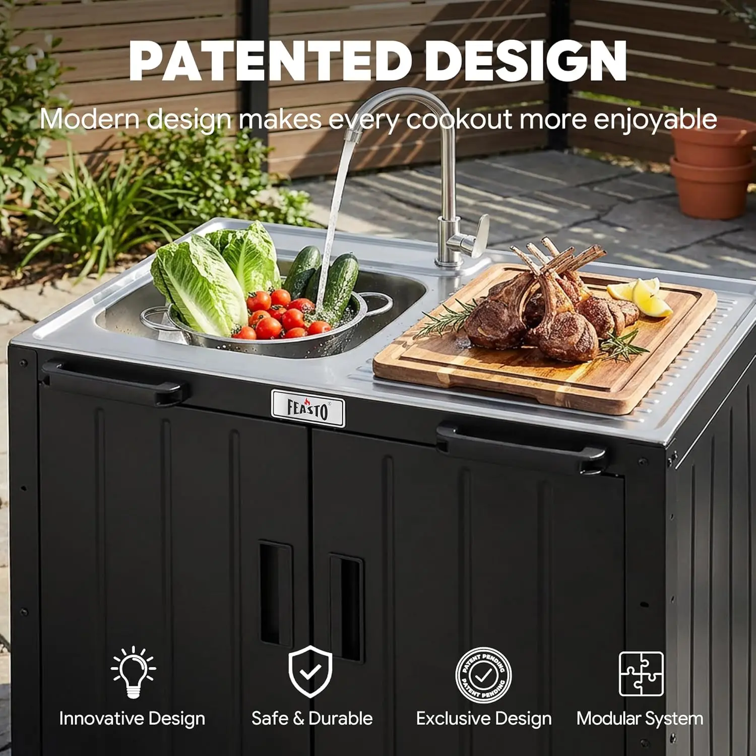 Outdoor Kitchen Island with St - Kitchen Appliances Organizer ulasan dan harga