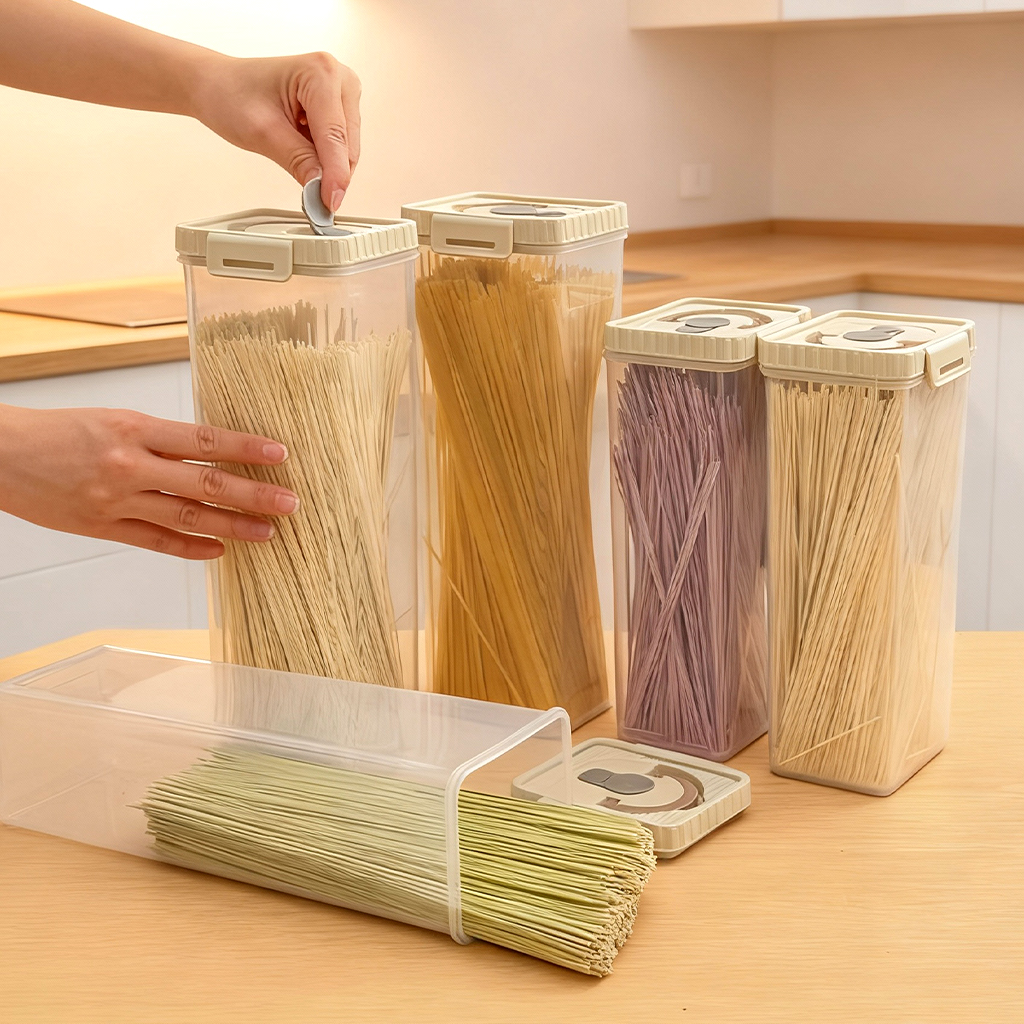 Noodles Sealed Storage Box Wit - Kitchen Appliances Organizer ulasan dan harga