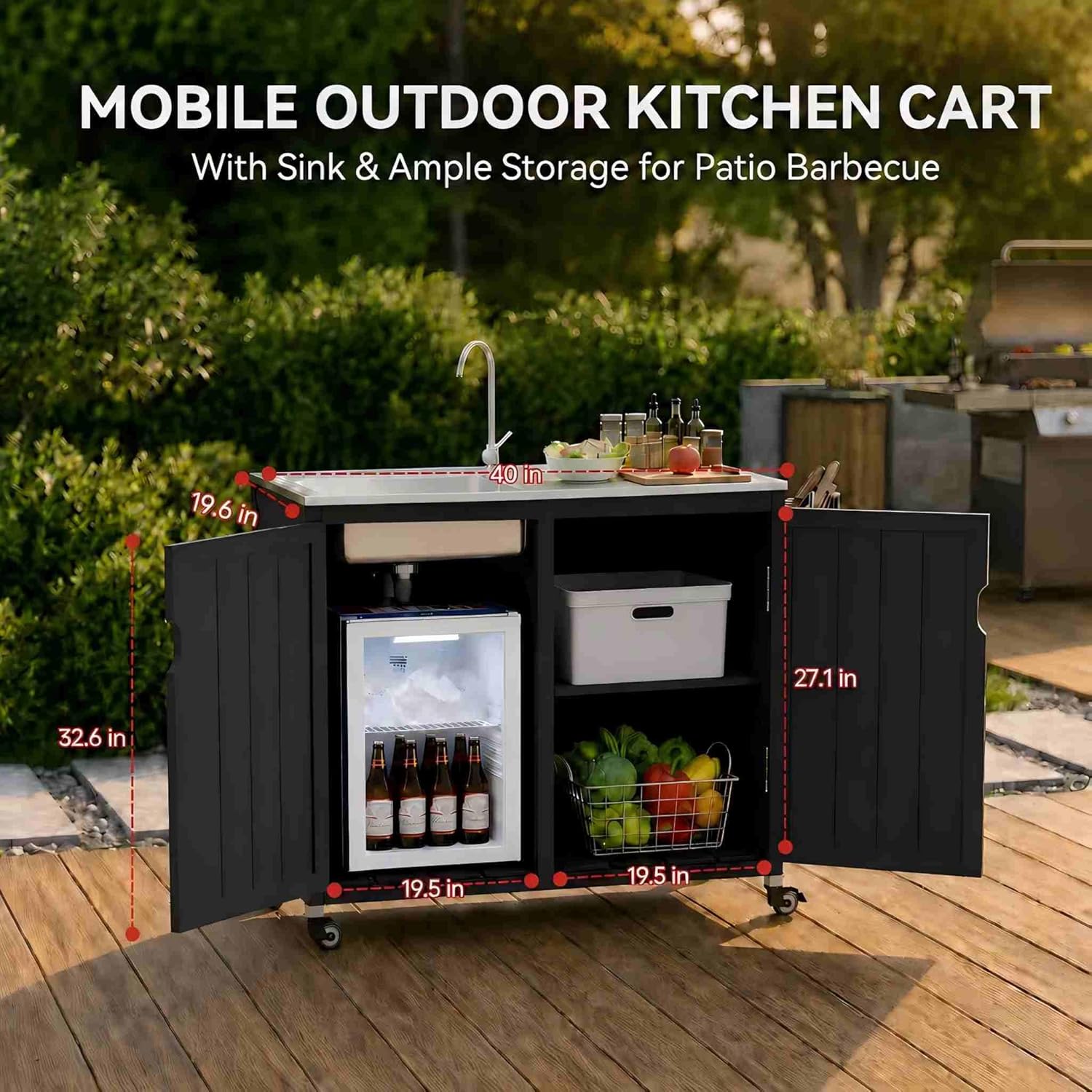 Outdoor Kitchen Island with 30 - Kitchen Appliances Organizer ulasan dan harga