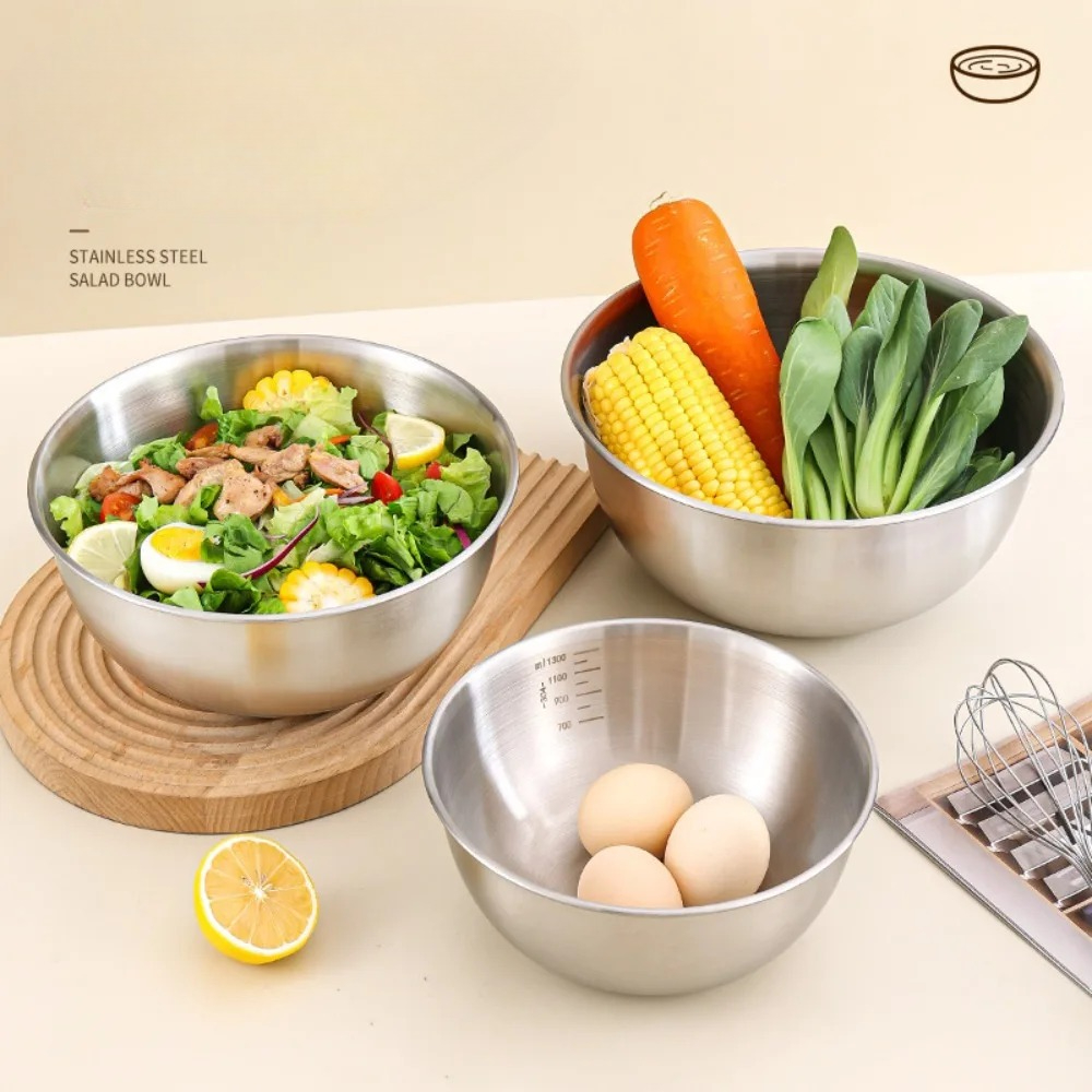 3pcs Stainless Steel Bowl Set  - Kitchen Appliances Organizer ulasan dan harga